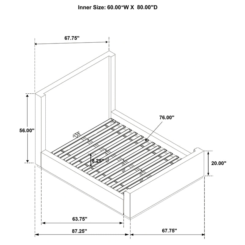 Nala Wingback Platform Bed